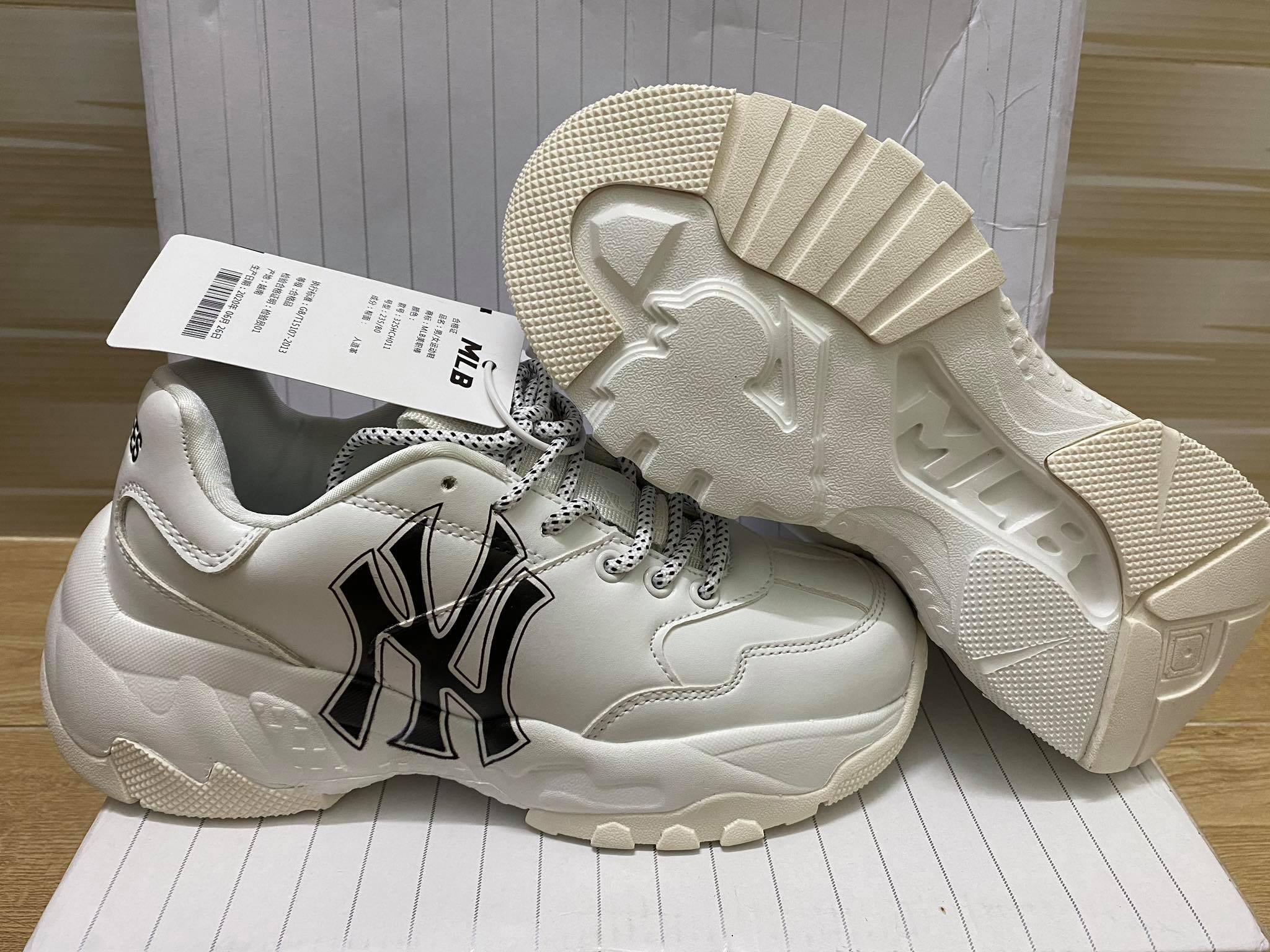 [HCM]Giày sneakers mlb Ny in 3D đen cực đẹp dành cho nam nữ