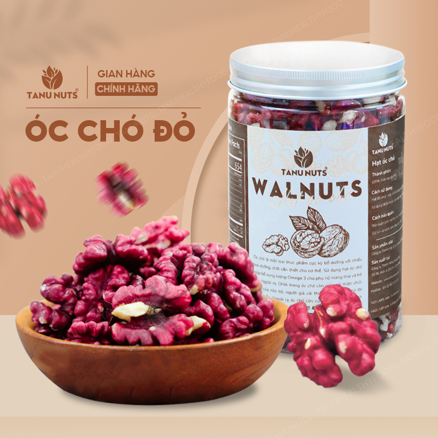 Nhân óc chó đỏ TANU NUTS, hạt óc chó tách vỏ màu đỏ Mỹ hạt ngũ cốc dinh dưỡng tốt cho bà bầu, bé