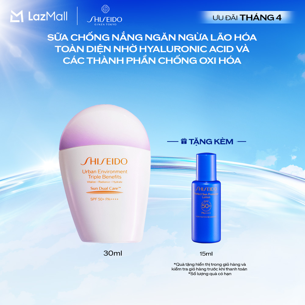 Sữa chống nắng dưỡng da Shiseido Urban Environment Triple Beauty Suncare EmulsionSPF50+ PA++++ 30ml