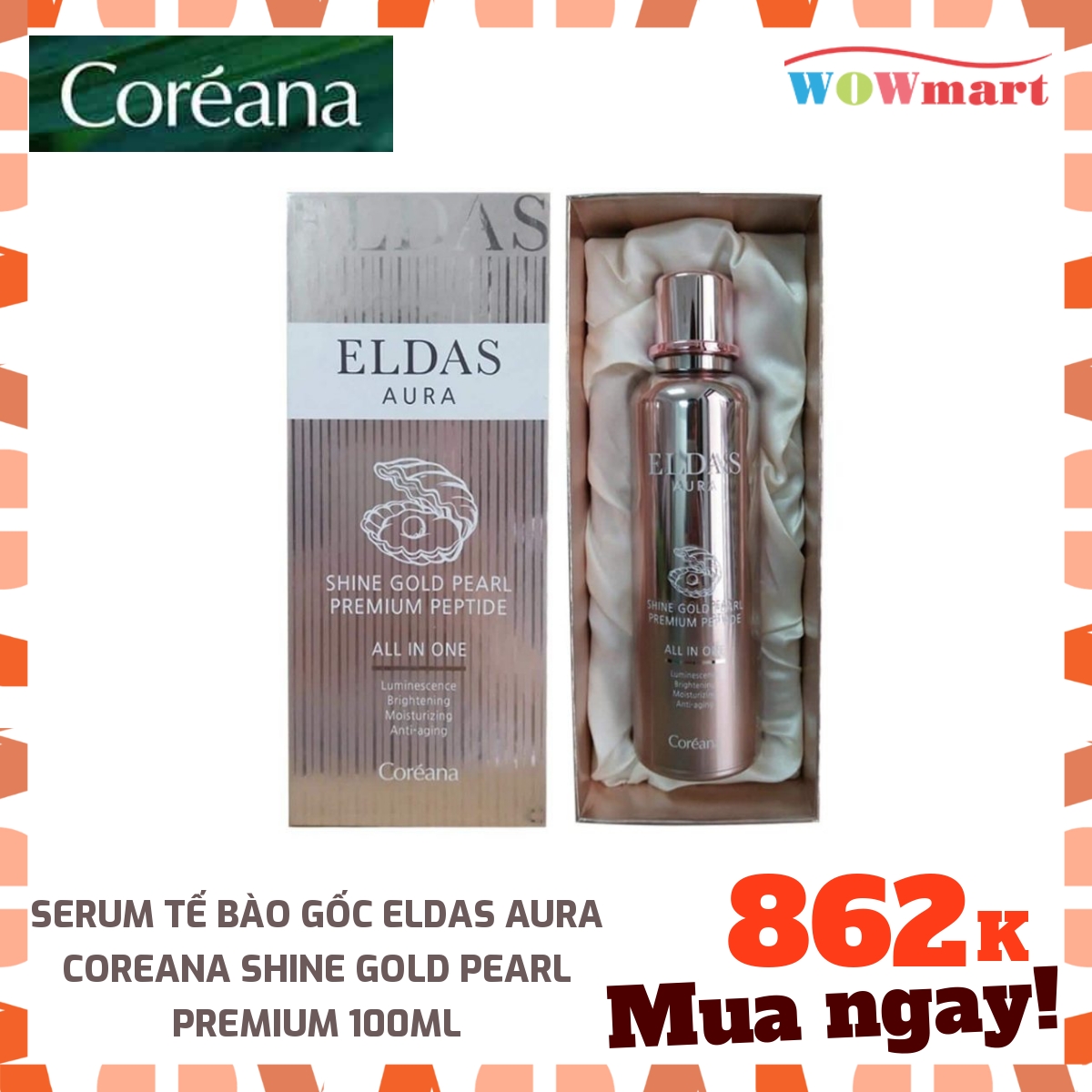 Serum tế bào gốc Eldas Aura Coreana Shine Gold Pearl Premium 100ml