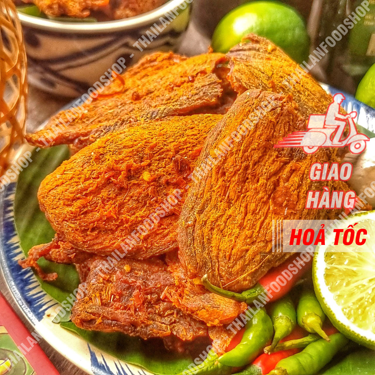 Khô bò miếng vụn mềm lon 300gram