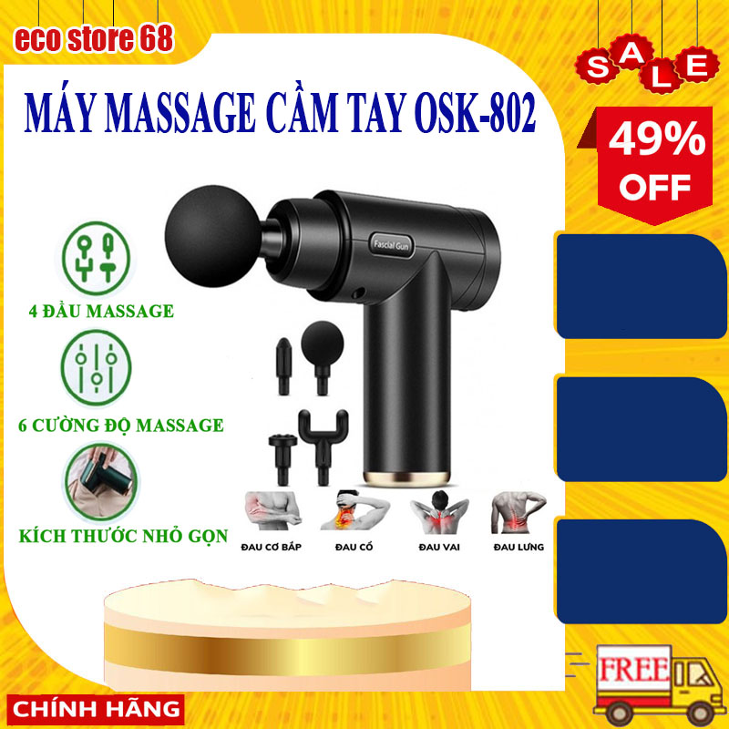 Máy massage cầm tay 4 đầu 6 chế độ, Máy massage giảm nhức mỏi vai gáy, đau giãn cơ, súng massage cầm tay, súng massage mini, máy massage mini, máy massage toàn thân, máy đấm lưng đa năng