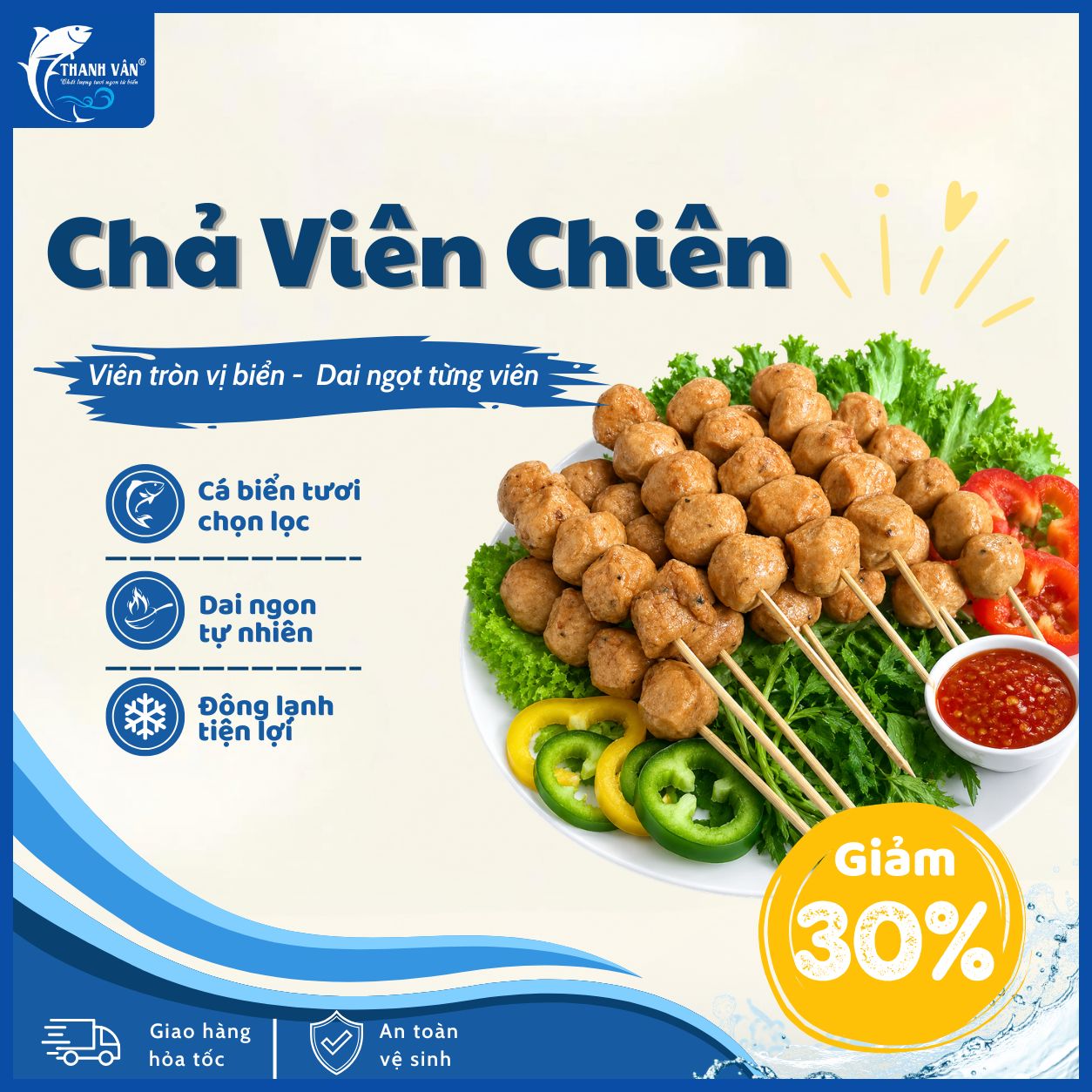 Cá Viên Chiên - Làm Từ Cá Biển Tươi - Thơm Ngon Dai Giòn Tự Nhiên - Thanh Vân Foods