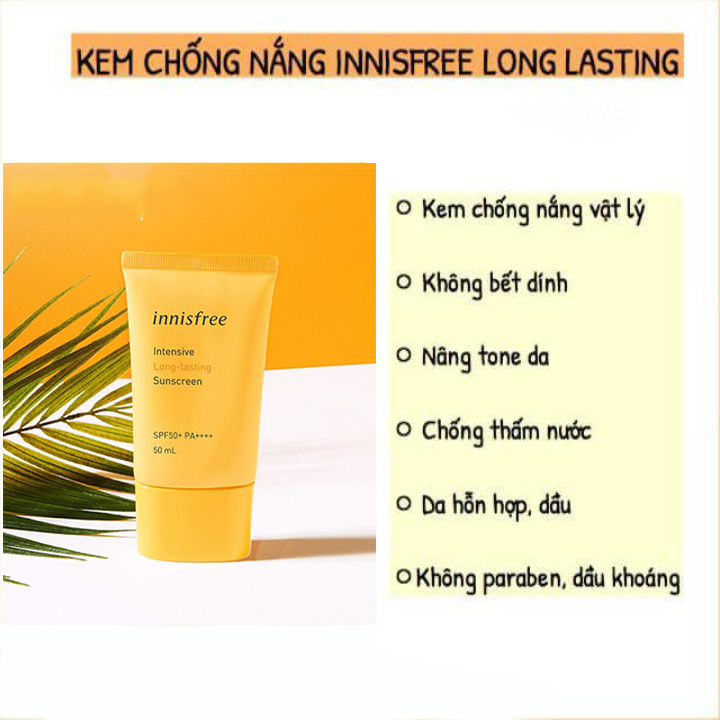 Kem chống nắng innisfree chính hãng lâu trôi Long Lasting dành cho da dầu