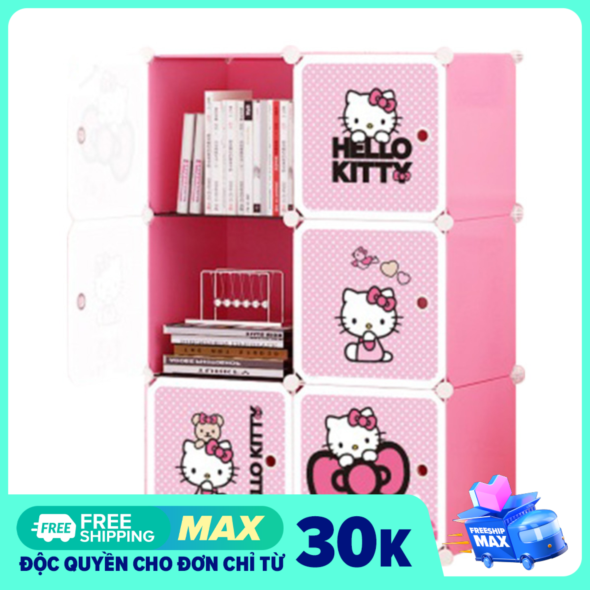 [VOUCHER FREESHIP 50K] Tủ nhựa ghép,tủ quần áo,tủ nhựa đựng quần áo đa năng tâm house 6 ngăn