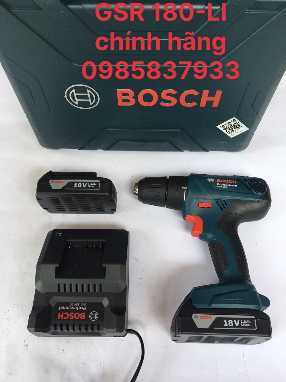 Máy khoan vặn vít dùng pin 18V GSR180-LI chính hãng dùng khoan vặn vít các lỗ đơn giản hiệu quả