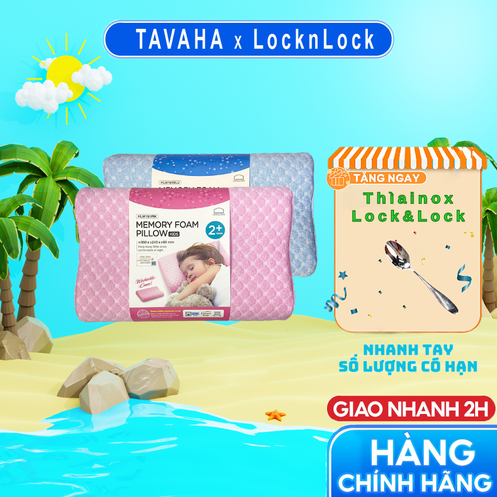 Gối ngủ cao su non cao cấp dành cho trẻ em Memory Foam Pillow Lock&Lock HLW181