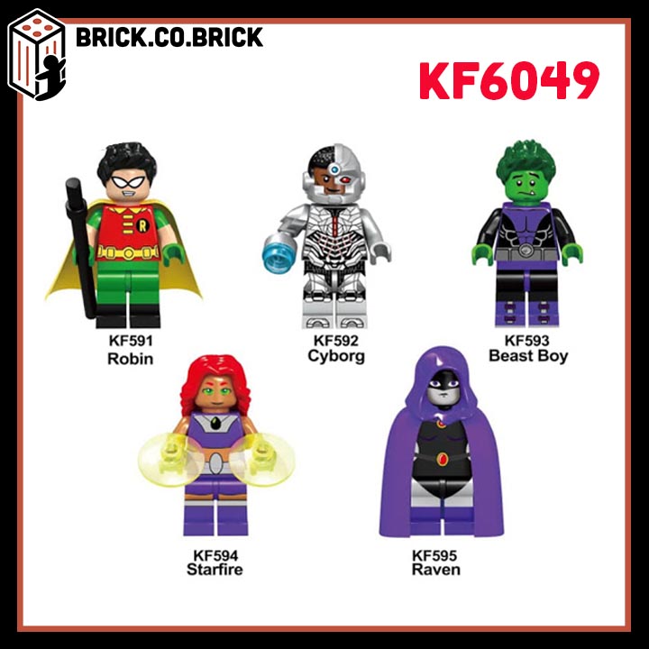 KF6049 - Đồ Chơi Lắp Ráp Minifigures Và Mini  Nhân Vật Trong Phim Marvels/ Dc/ Avengers Hoạt Hình Teen Titans