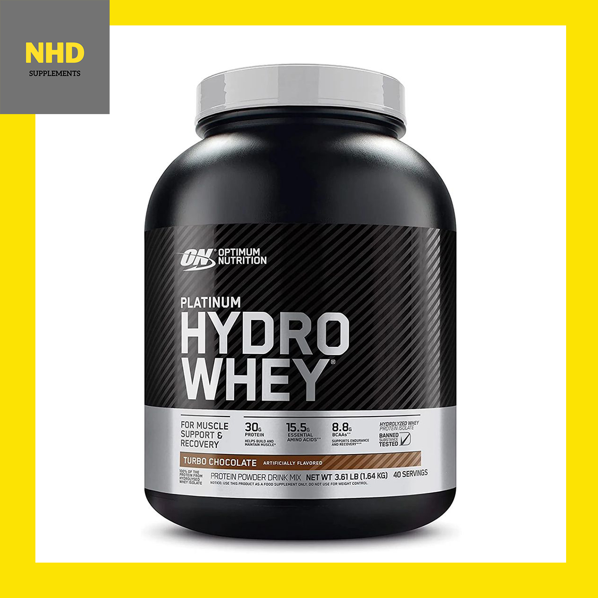 OPTIMUM NUTRITION PLATINUM HYDRO WHEY 3.5LBS 100% Hydrolyzed Whey Protein Isolate.