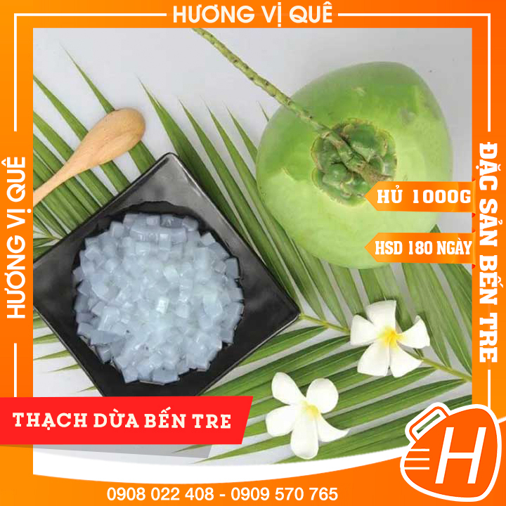 Thạch dừa bến tre - hủ 1000g - đặc sản bến tre