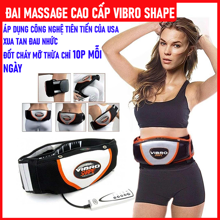 Đai Massage Giảm Mỡ Bụng Vibro, đai mát xa giảm mỡ bụng, đai massage bụng, lưng, cổ vai gáy cho nam nữ, người tập gym