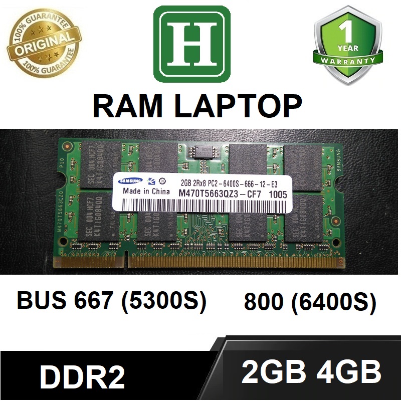 [HCM]Ram laptop DDR2 2GB, 4GB bus 667, 800  bảo hành 1 năm
