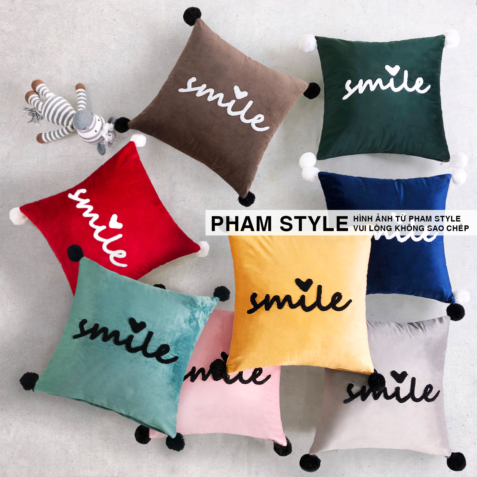 Gối sofa trang trí smile