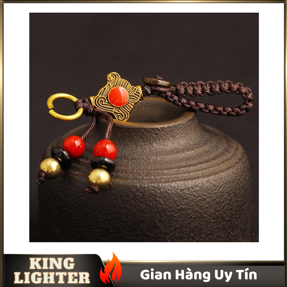 [HCM]Móc Khóa Đôi Hạt Phong Thủy Trang Trí Đem Lại May Mắn Tài Lộc (Kích Thước: 7.7cm x 1.3cm)