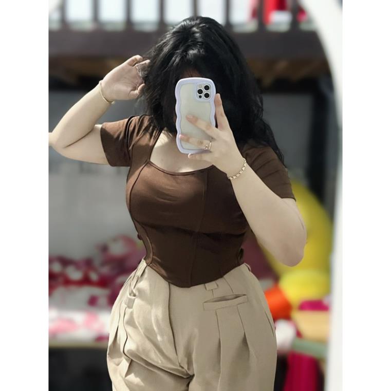 Áo cổ U xương cá nữ Bigsize