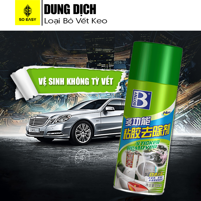 [HCM]Dung dịch tẩy vết keo dán BOTNY Sticker Remover 450ml bình xịt loại bỏ decal vết băng keo dính lâu ngày kính xe hơi ô tô xe tải xe khách thủy tinh gỗ B-1810