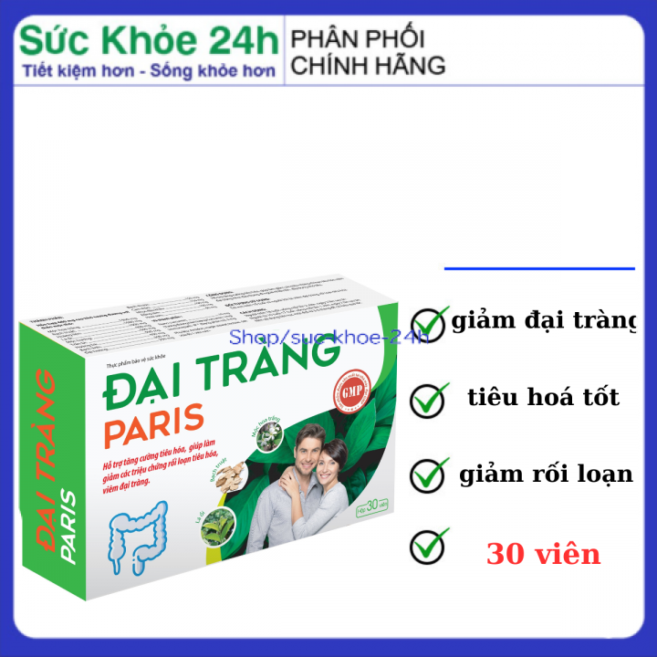 Đại tràng Paris 30 viên tăng cường sức khỏe giảm đại tràng co thắt -  giúp tiêu hóa tốt - giảm viêm đại tràng - giao mẫu ngẫu nhiên