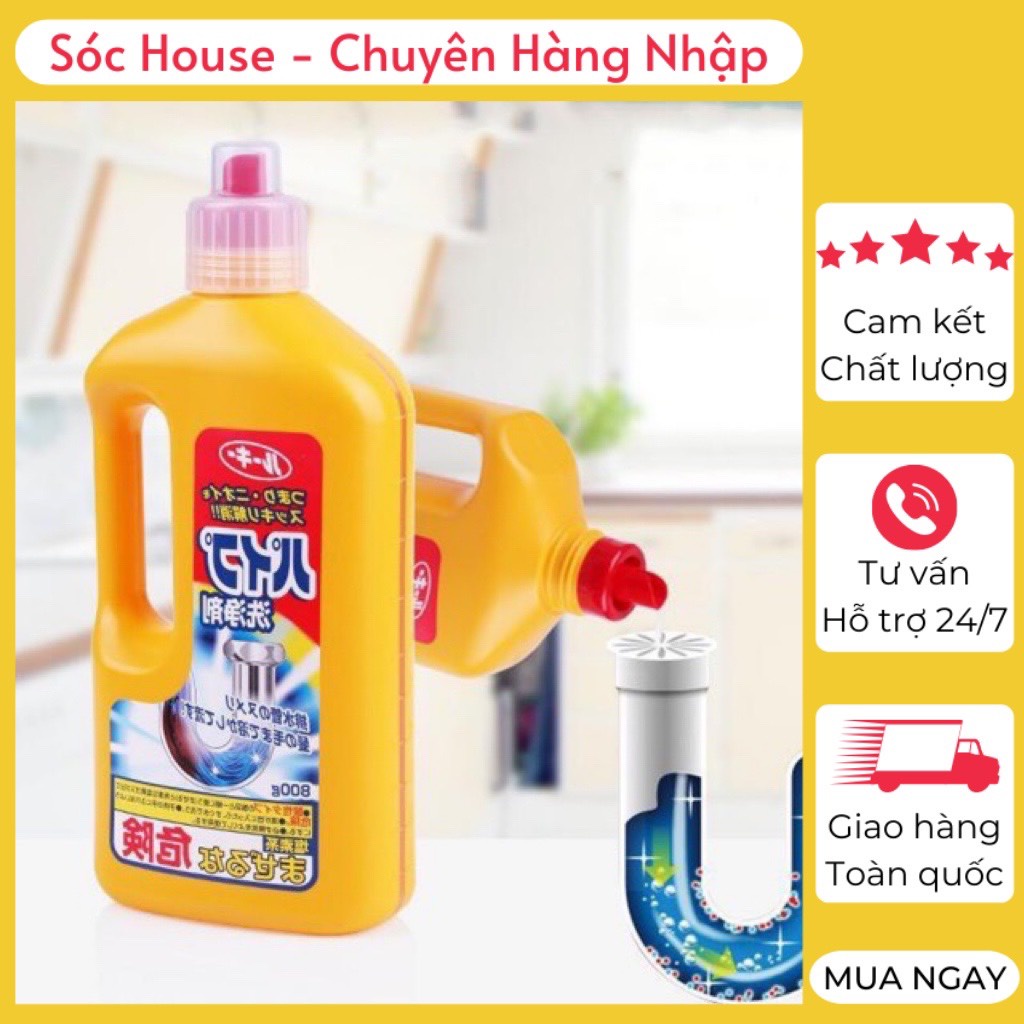 Chai thông tắc cống Rocket Nhật Bản 800gr Thông tắc cống, đường ống