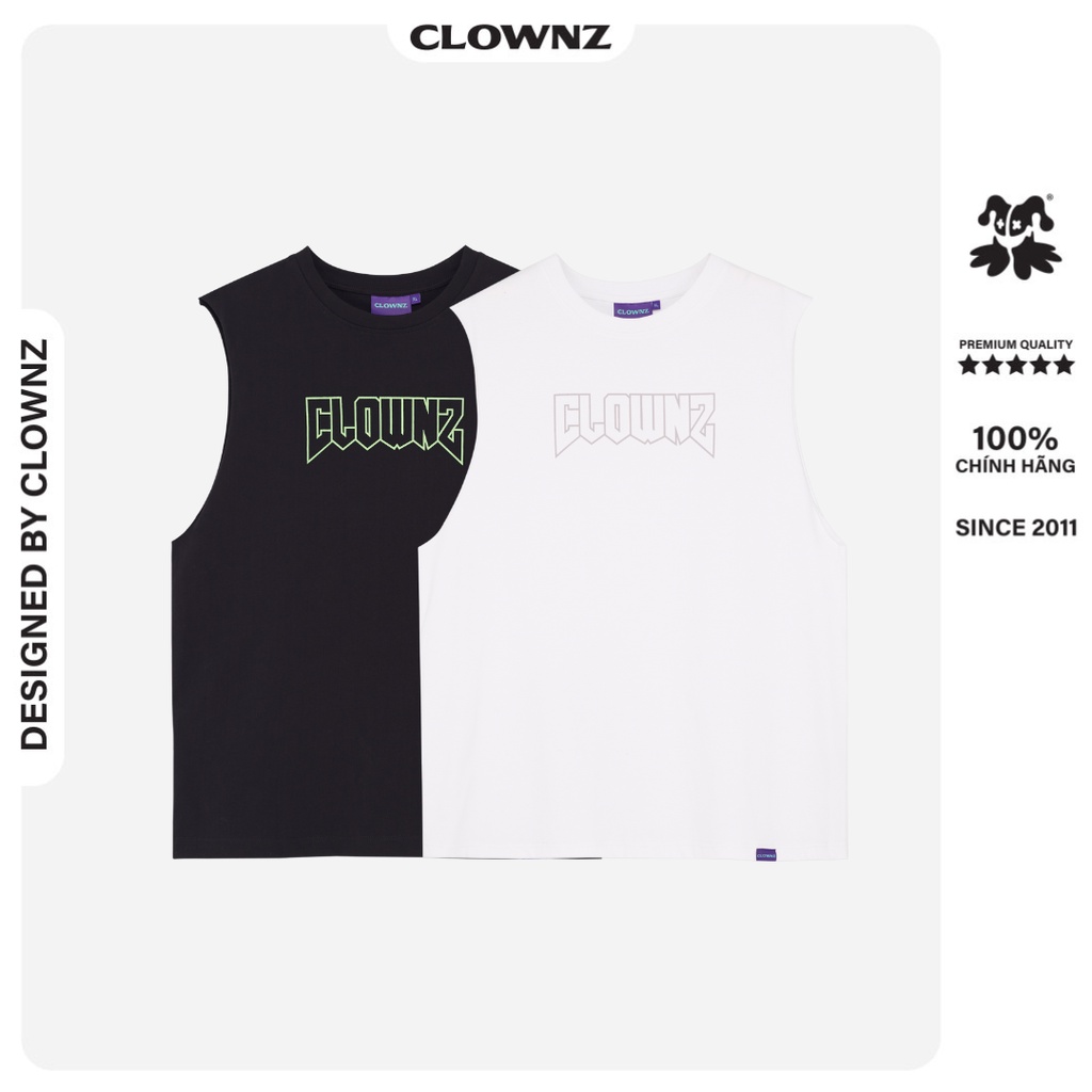 Áo thun ba lỗ tanktop local brand Clownz Sleeveless thể thao unisex nam nữ form rộng oversize chất cotton
