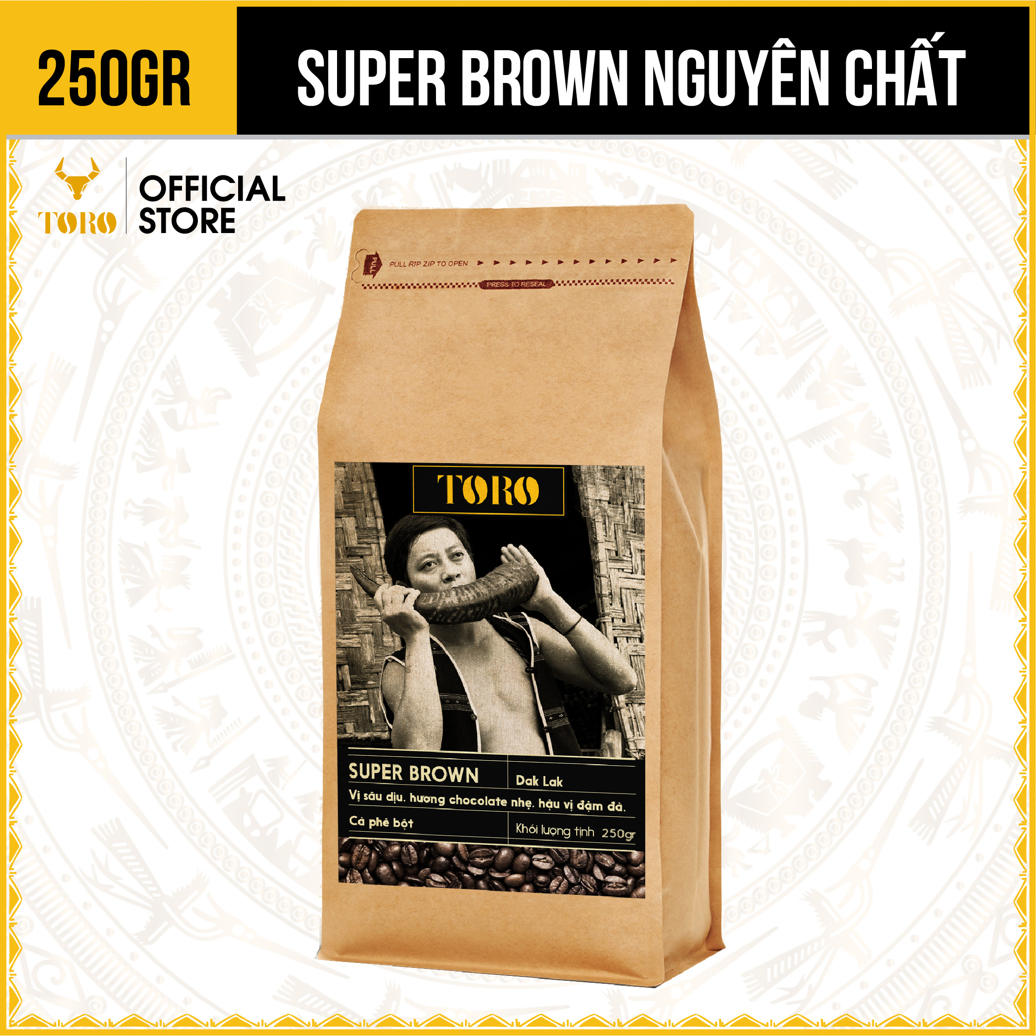 Cà phê bột toro super brown nguyên chất 100% | toro farm