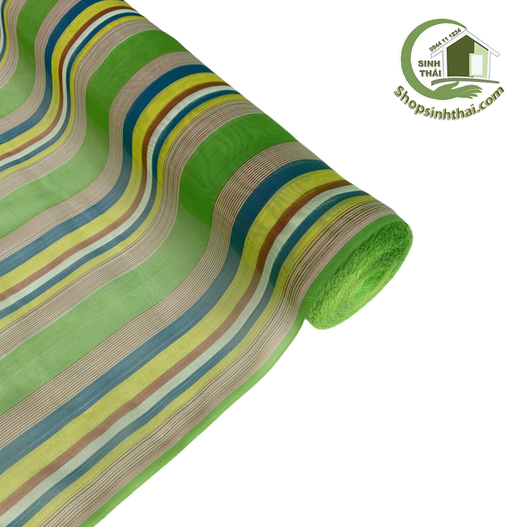 Lưới bố dày kẻ sọc màu xanh lá - Lưới cước may võng, may ghế bố, túi lưới [ 1 mét x khổ 1 mét ]