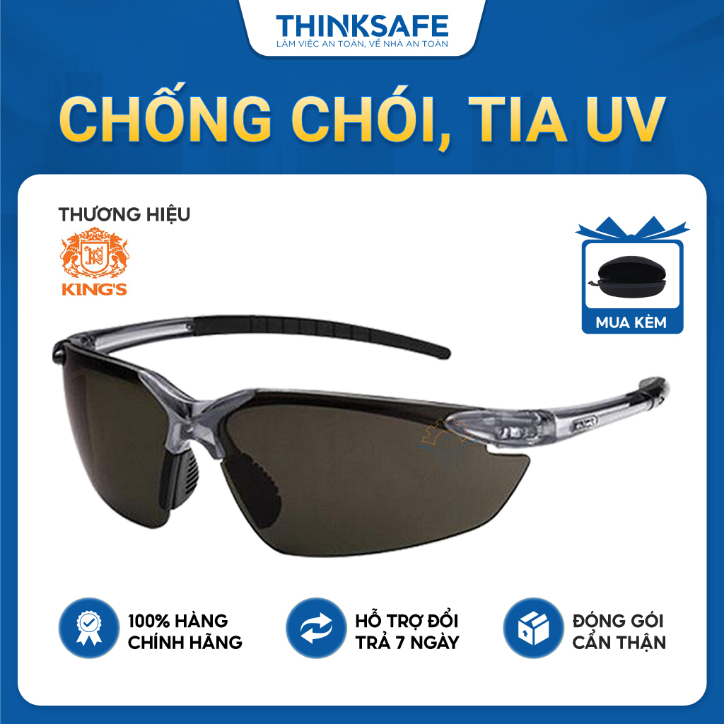 Kính bảo hộ Kings KY712 kính chống bụi siêu nhẹ chống trầy xước mắt kính chống đọng hơi sương chống tia cực tím UV - Bảo hộ Thinksafe
