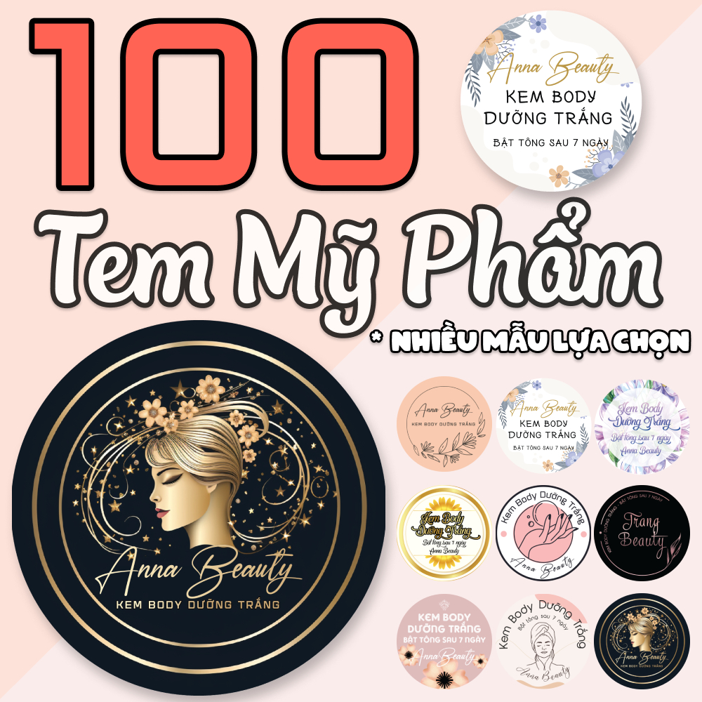 In 100 tem nhãn giấy hộp kem, hủ kem, hộp kem trộn, kem cốt body, hộp mỹ phẩm - in tem nhãn theo yêu cầu