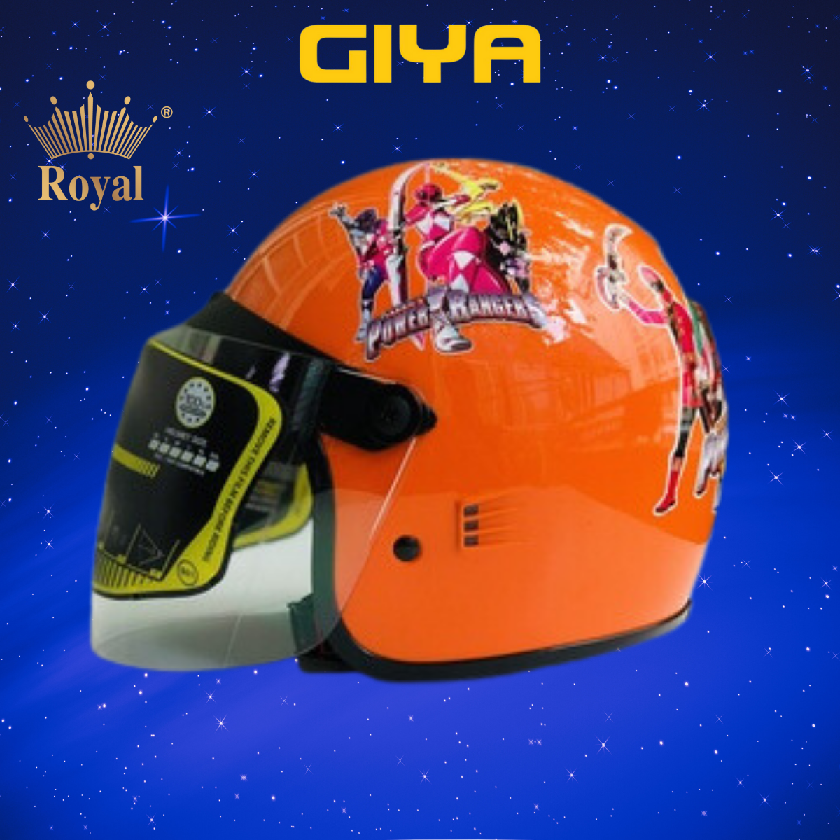 Nón bảo hiểm xe máy cho trẻ em có kính Royal M20 nhiều tem màu -Giya Helmet