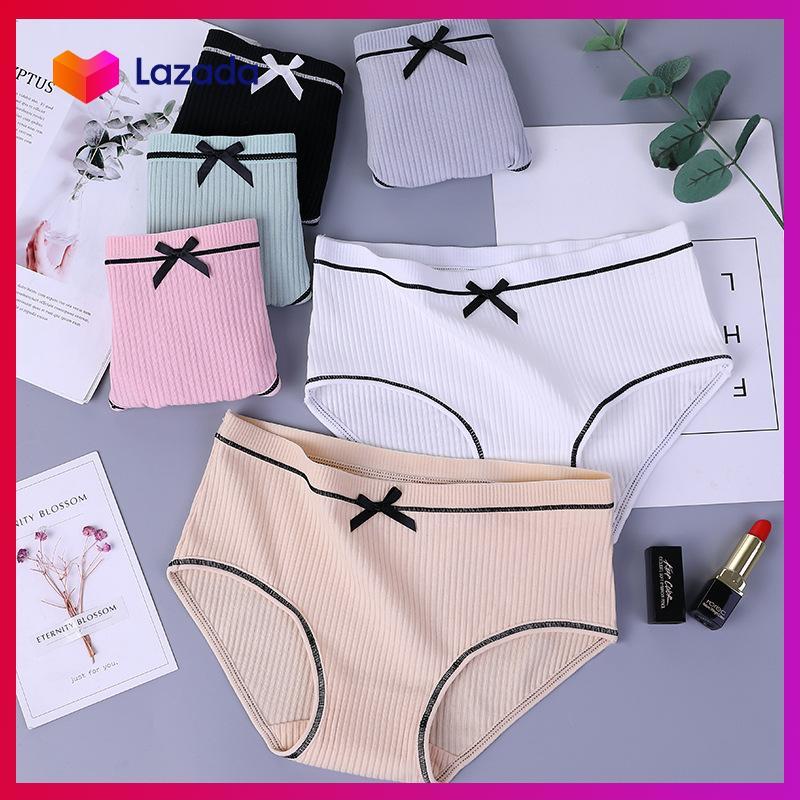 [HCM]Quần lót Cotton tăm Cạp cao Phối nơ DỄ THƯƠNG - KAShop