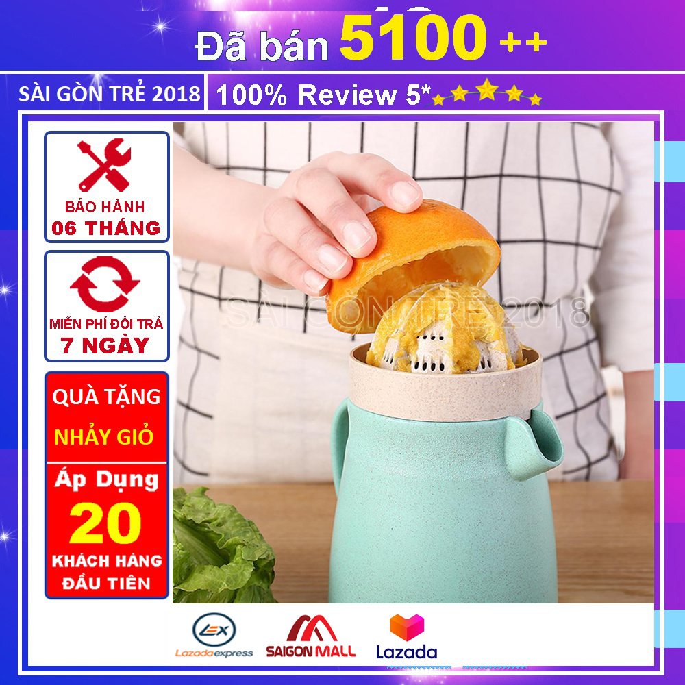 Vắt cam & ép trái cây-dùng tay - là bình có quai - chất liệu bằng lúa mạch kamihome