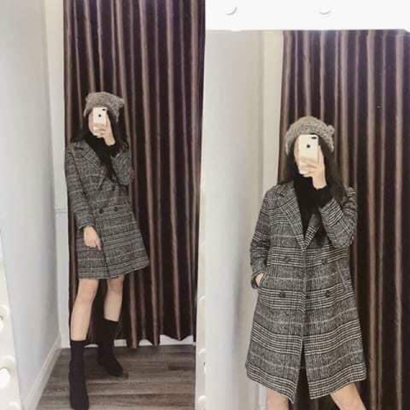 Áo khoác nữ siêu cấp Vest LV vải Tweed Autumn Winter Wool Long Sleeve Suit  Jacket