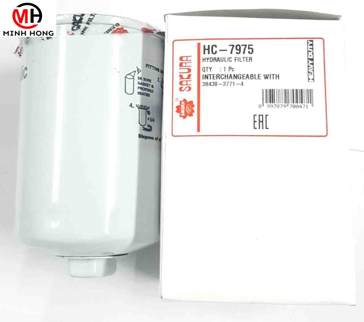 Lọc thủy lực kubota L02 (HC7714  5-01-123-0 38430-3771-4 HC-7975 3H-3585) chính hãng