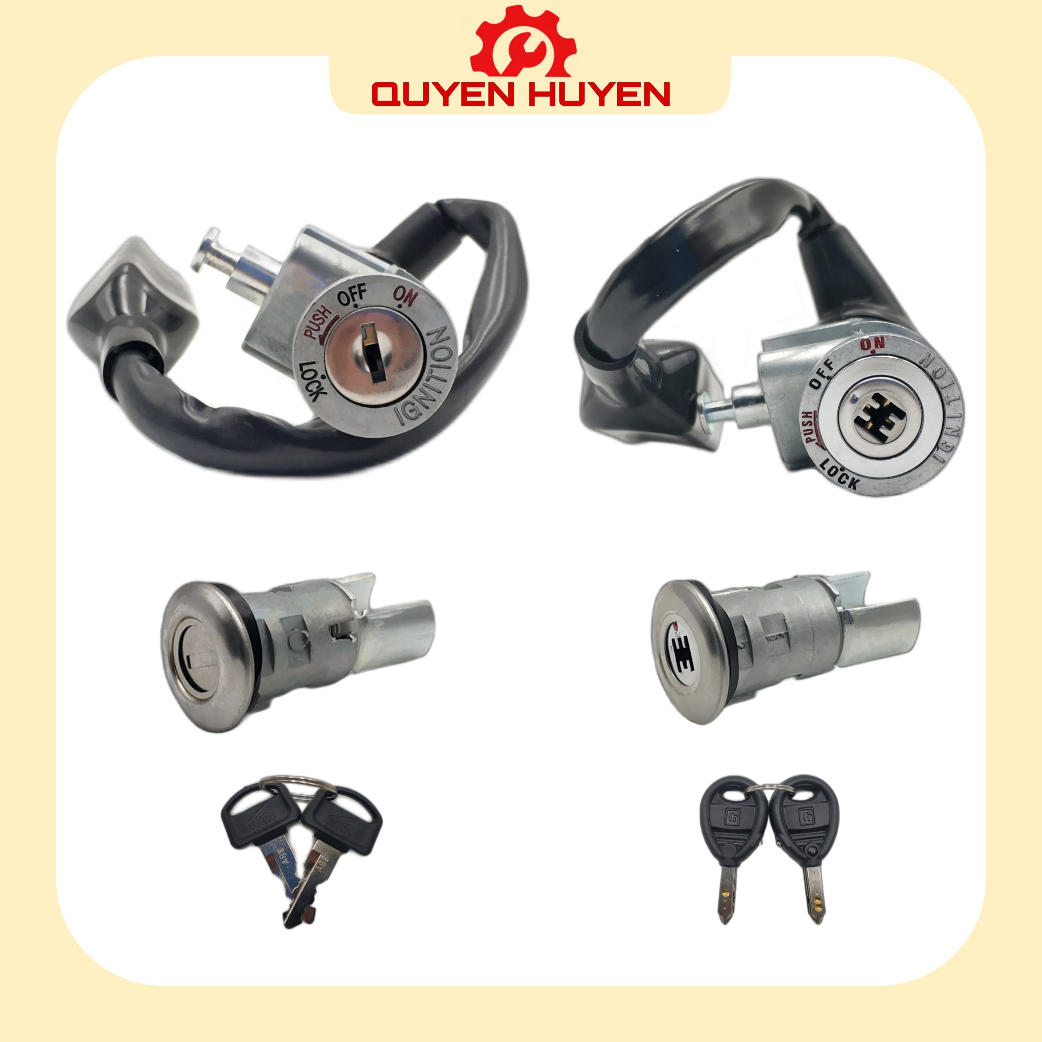 Bộ ổ khoá xe dream - chất lượng cao - 2 cạnh, 6 cạnh