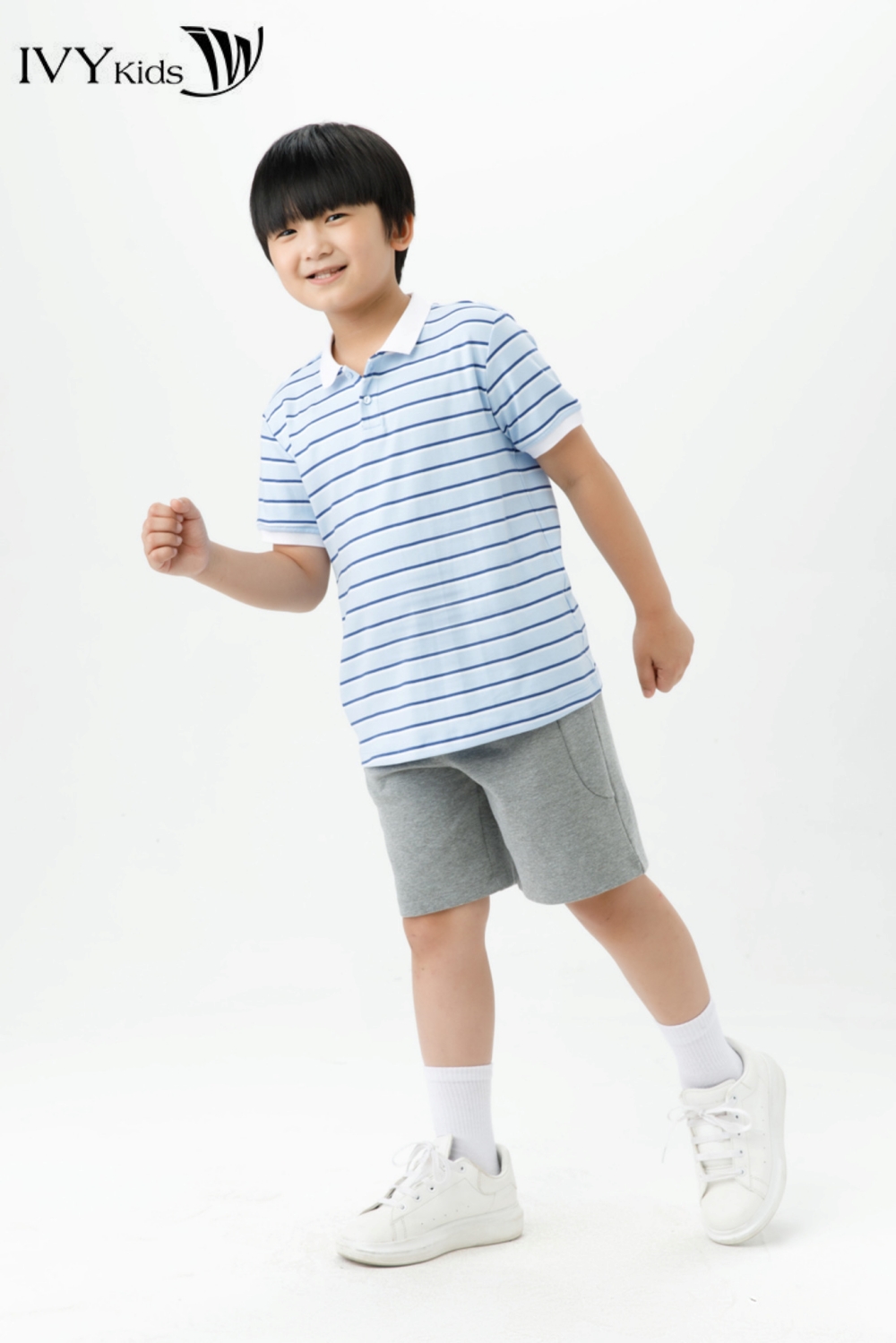 Áo polo kẻ ngang ivy moda ms 57k1483