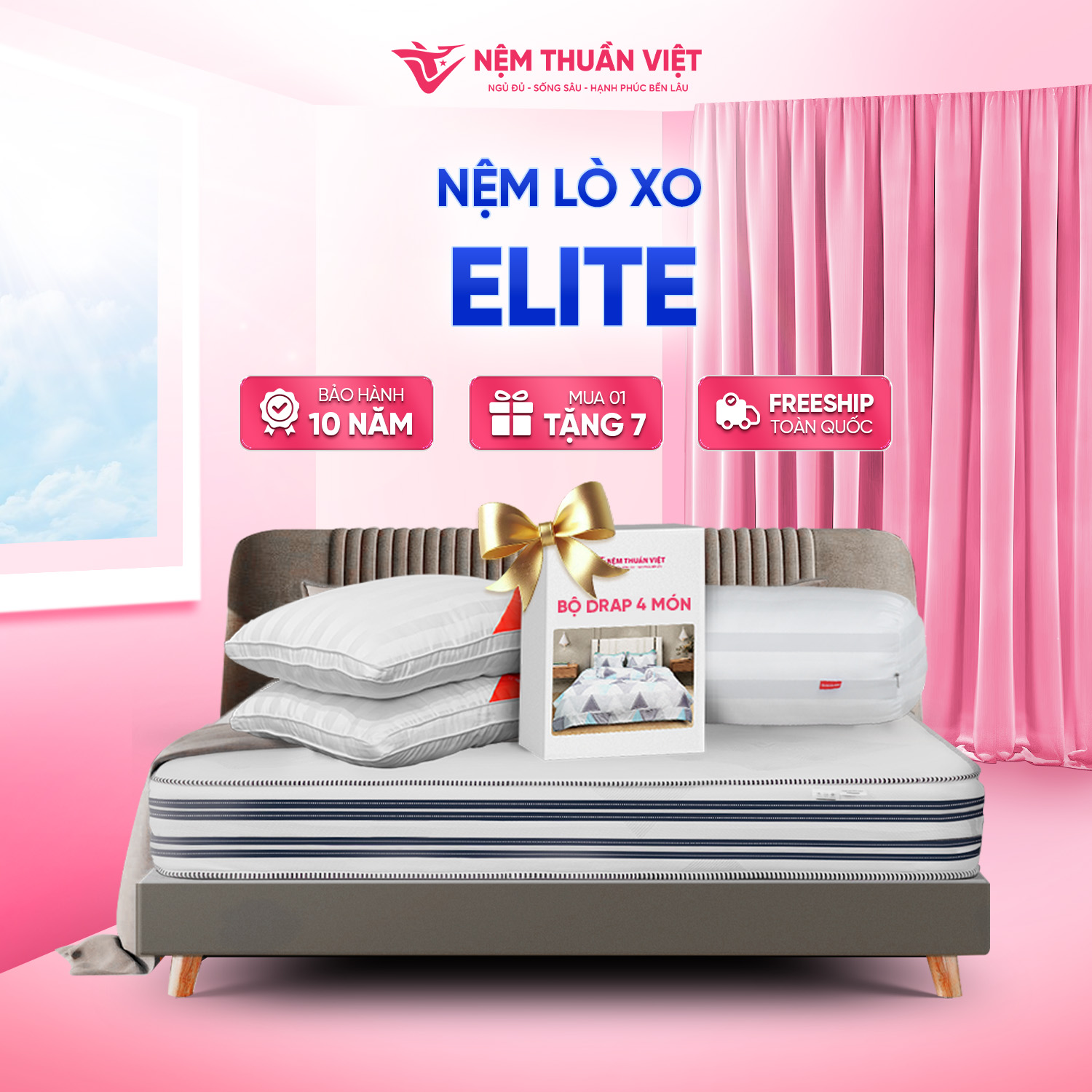 [Bộ quà 7 Món] Nệm Cao Su Legend Thuần Việt - Nâng Đỡ Tối Ưu, Thoáng Khí - Bảo Hành 12 năm