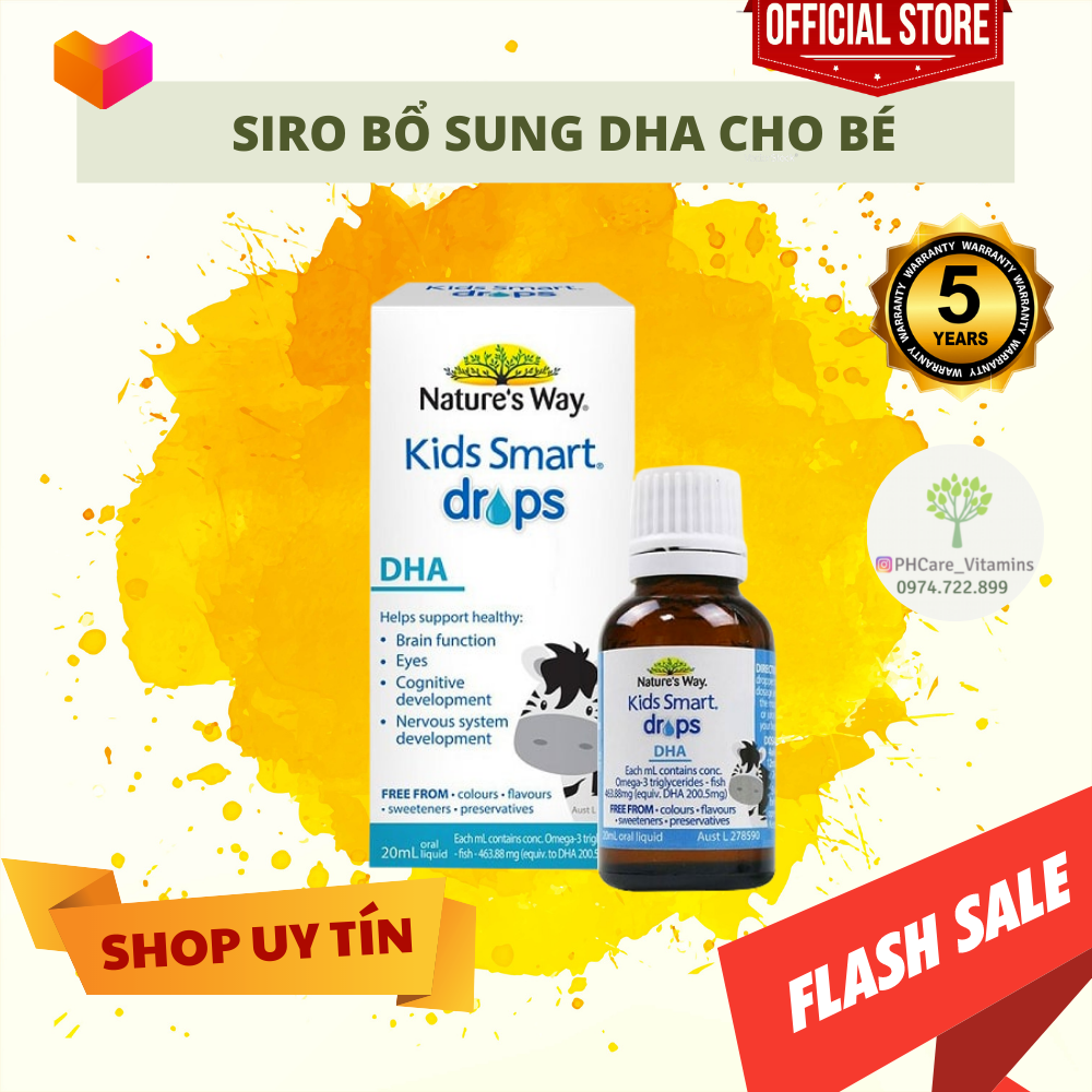 Siro bổ sung DHA cho bé Kids Smart Drops DHA Nature’s Way