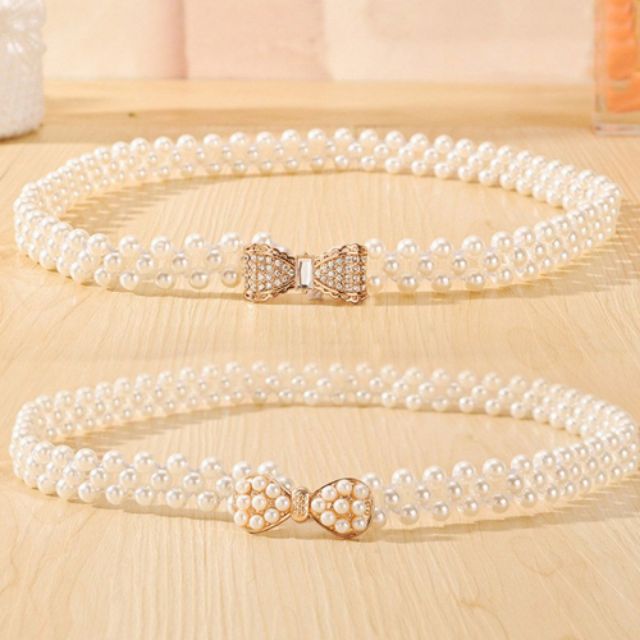 [HCM]Thắt lưng dây nịt đầm đính hạt sang co giãn dang trọng