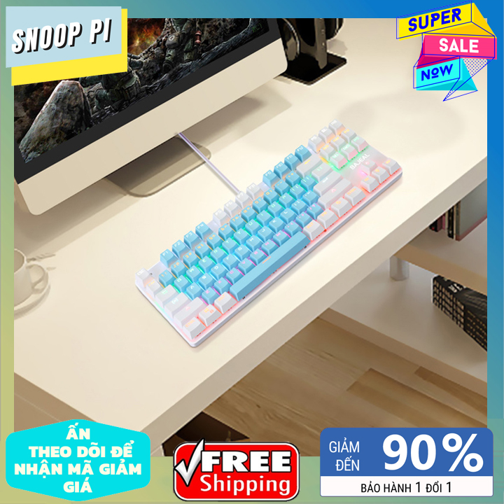 Bàn phím cơ Bajeal K100 Blue Switch 87 phím tiêu chuẩn có 10 chế độ led phù hợp với mọi loại thiết bị [Tặng kèm Dụng cụ nhổ Switch & Switch thay thế]