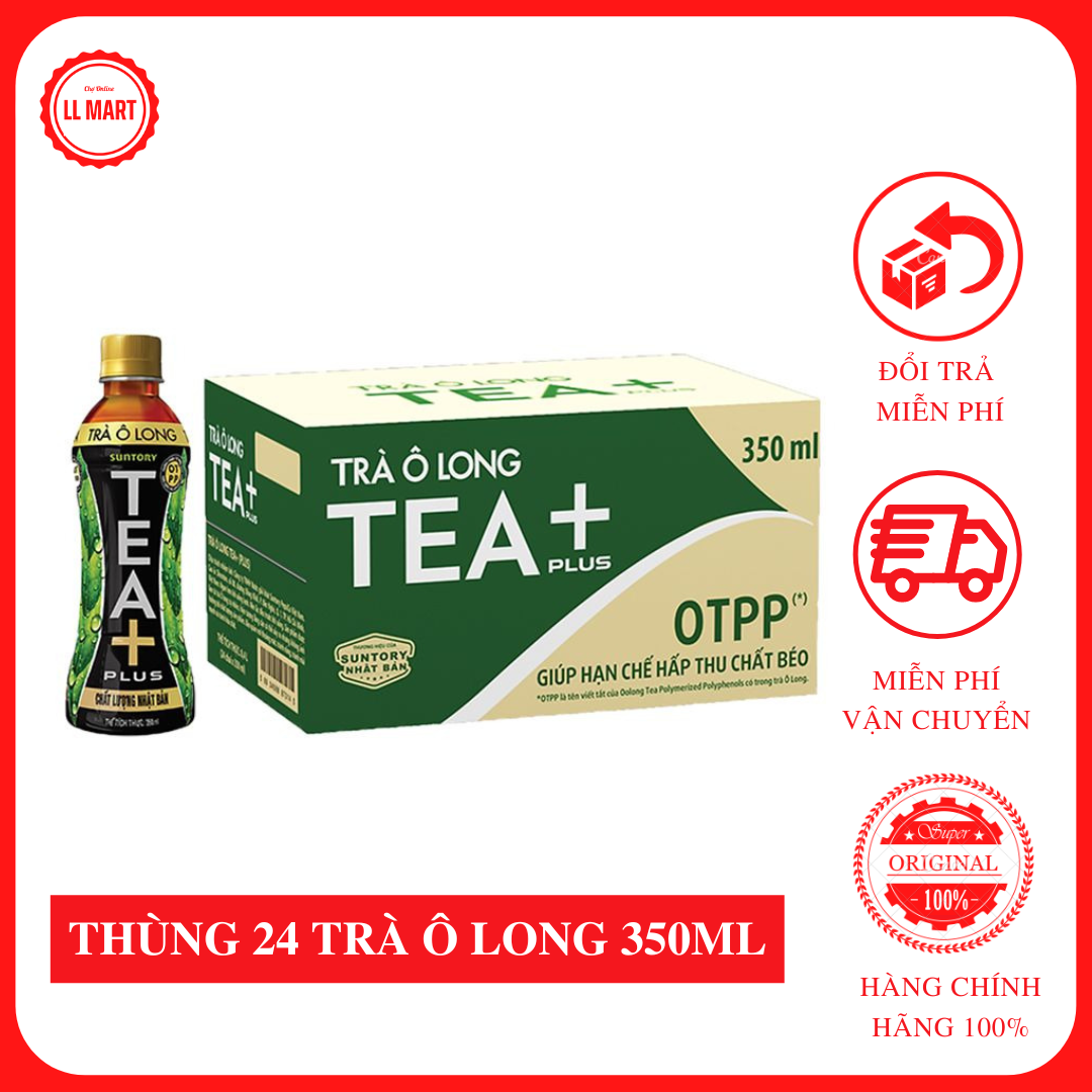 Thùng 24 Chai Trà Ô Long Tea Plus 350ml Chai