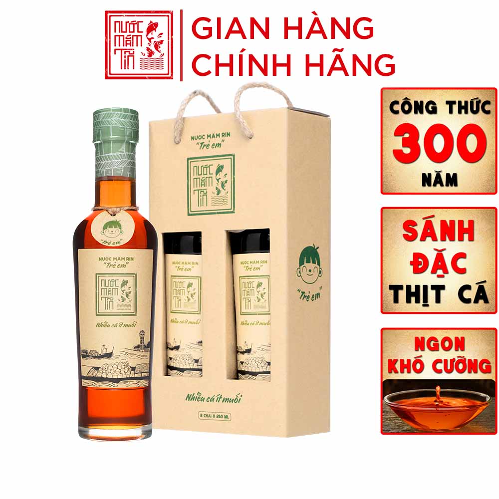 [NHIỀU CÁ - ÍT MUỐI - 42N] Cặp 2 chai nước mắm Tĩn Trẻ Em Cho Bé Ăn Dặm 42N đạm 250ml rin nguyên chất truyền thống sạch an toàn cho bé không chất bảo quản