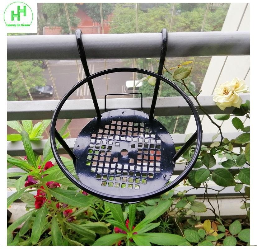 Combo 2 GIỎ SẮT Treo Chậu Hoa Ban Công Hình Tròn - Màu Đen