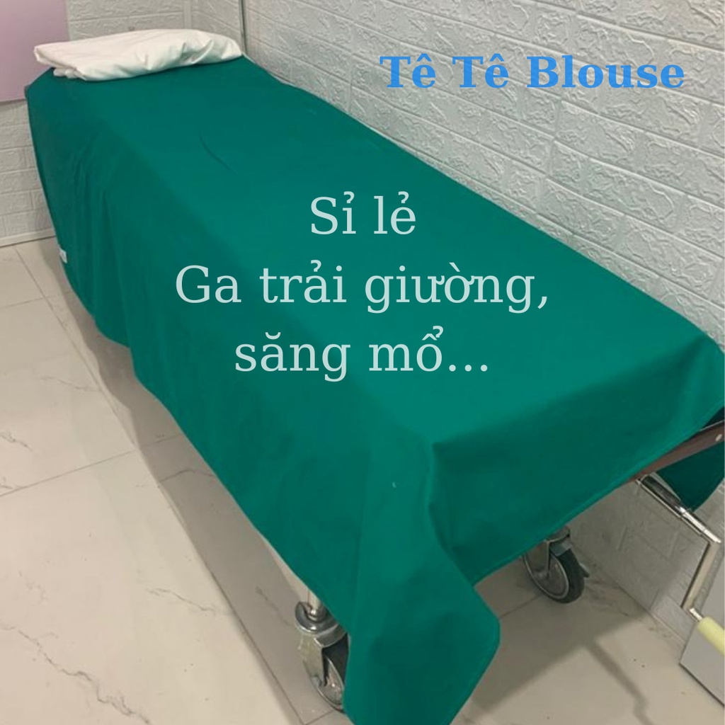 Ga trải giường bệnh viện, Nối mi, Spa, thẩm mỹ viện, phủ ghế làm răng màu xanh lá cây chất liệu Kaki