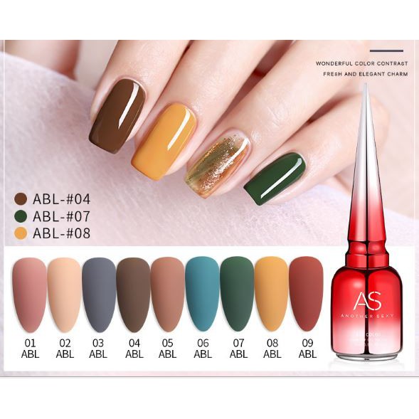 Set sơn gel as mẫu chai đỏ nhọn mã abl 9 chai 15ml siêu hot siêu xịn