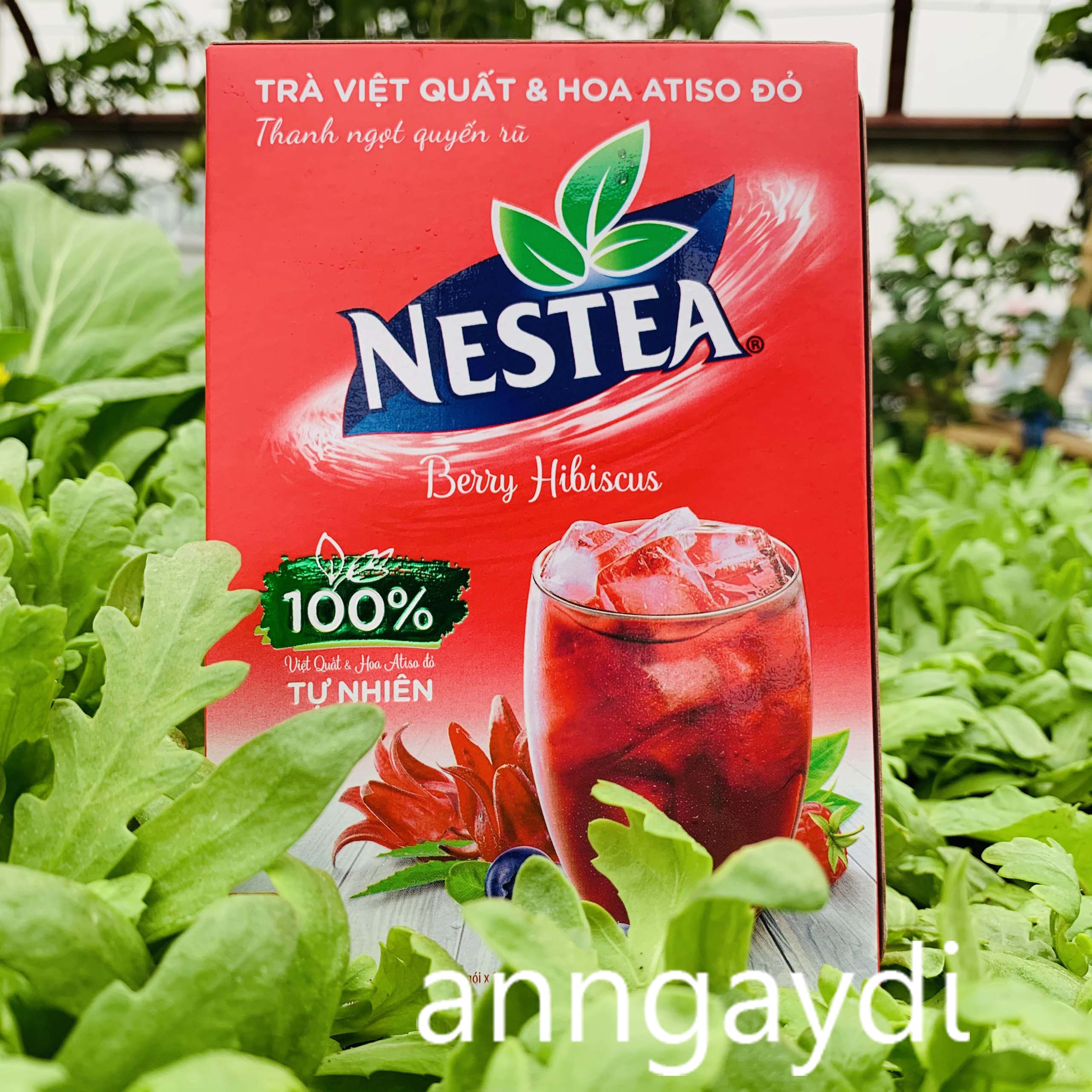 Trà Nestea hương Việt quất & Hoa Atiso đỏ thanh lọc cơ thể.