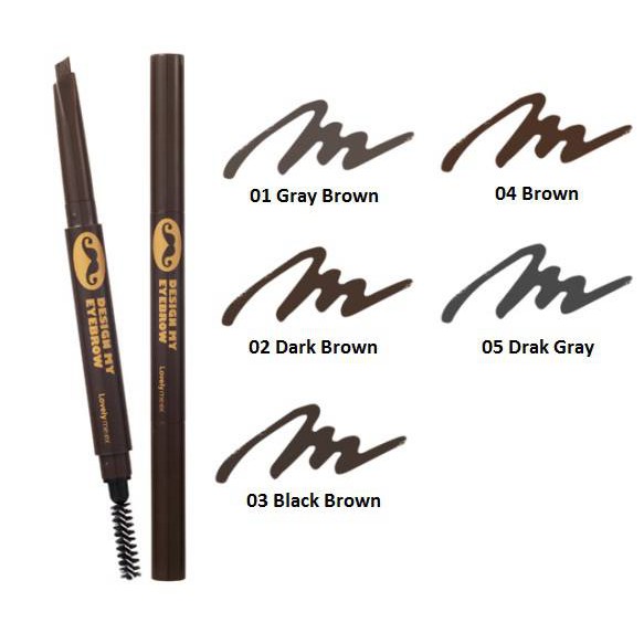 [HCM]COMBO 5 Cây Chì Kẻ Mày Design My Eyebrow Pencil Chì Kẻ Mày lovely meex Design My Eyebrow PencilChì Kẻ Mày the face shop lovely meex Design My Eyebrow Pencil chì kẻ mày 2 đầu
