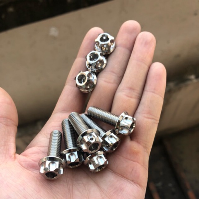 Ốc inox salaya thái - 8li25 - 8li3 - 8li35 - 8li4 - gắn được nhiều loại xe