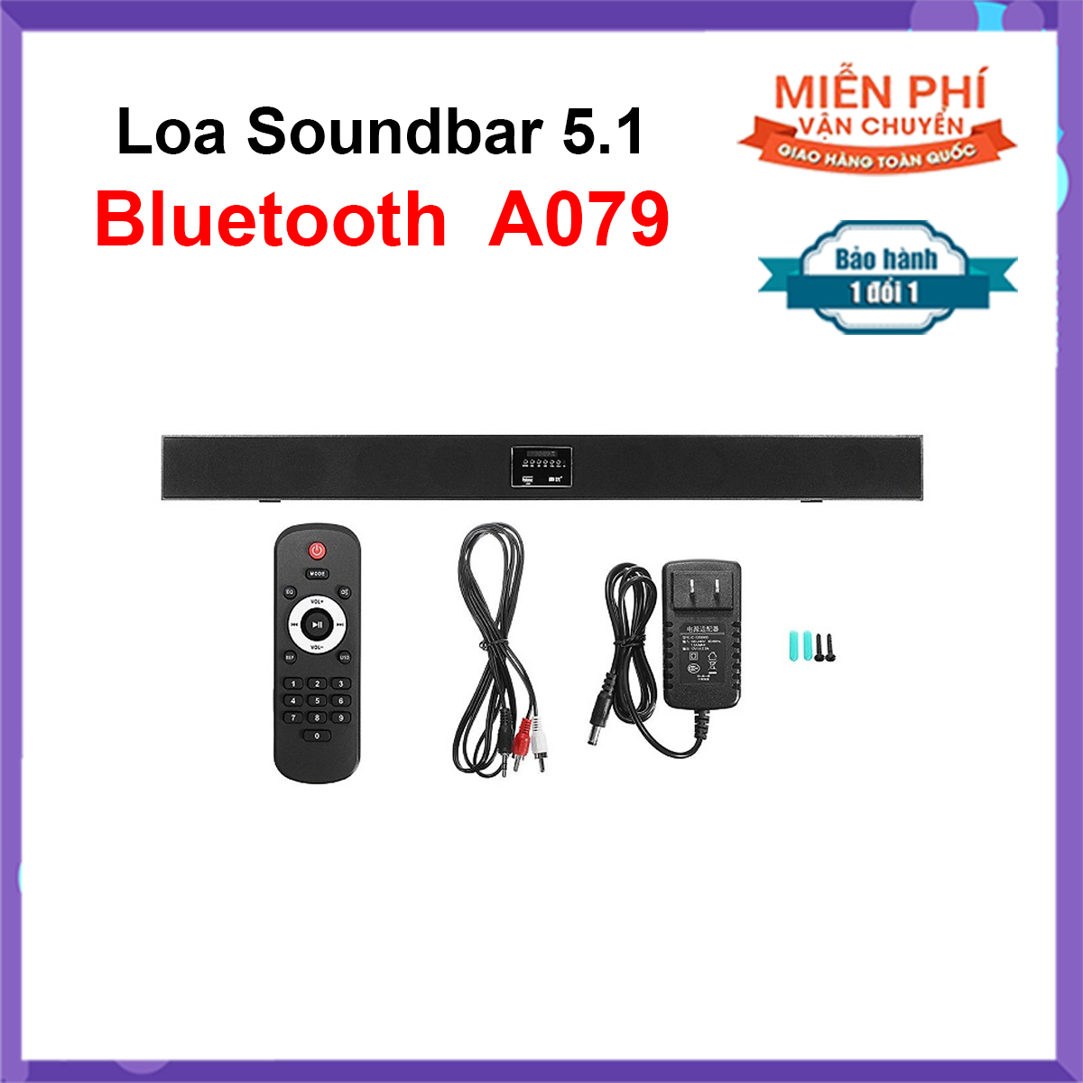 Loa soundbar 5.1 không dây bluetooth a079 - âm thanh giả lập 5.1
