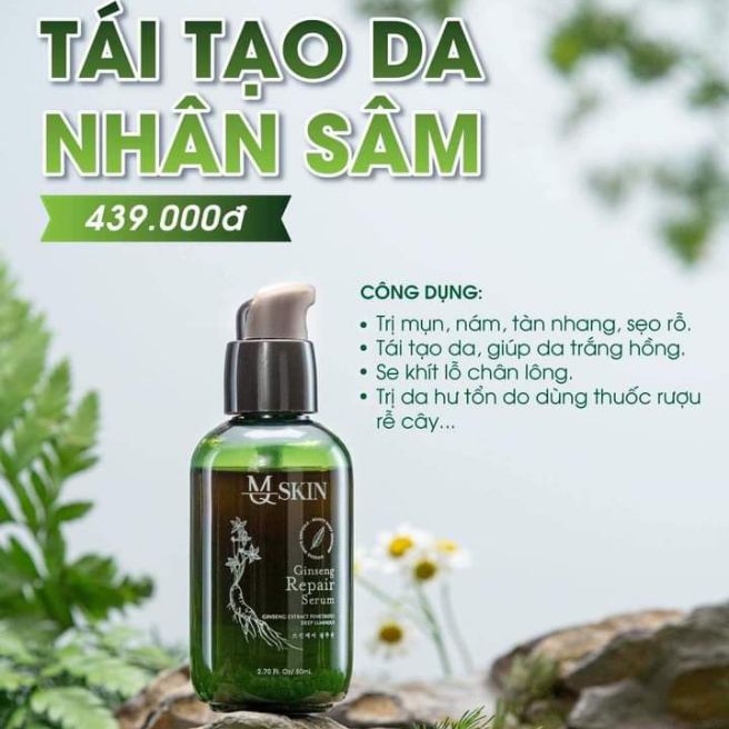 TÁI TẠO DA NHÂN SÂM MQSKIN CHÍNH HÃNG loại bỏ mụn,nám, tàn nhang