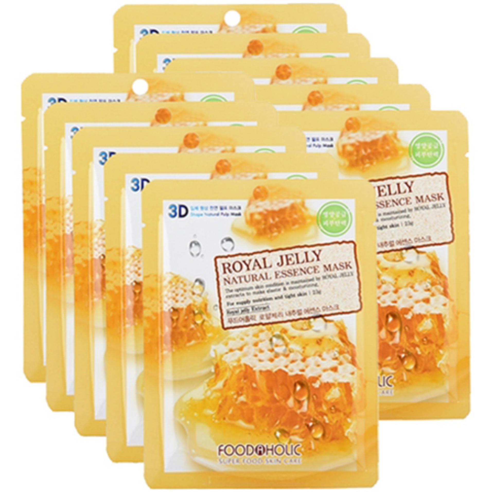Bộ 10 gói mặt nạ 3D Foodaholic Hàn Quốc - tinh chất sữa ong chúa (23mlx10miếng)