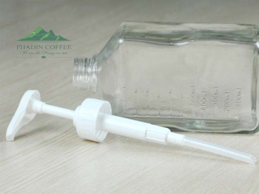 Vòi bình bơm siro nhựa/thủy tinh định lượng 10ml